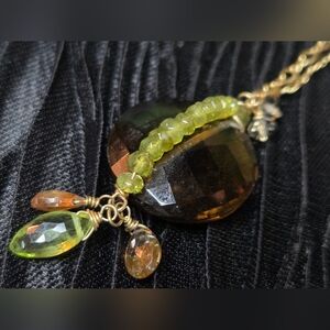 Kristin Ford' Champagne Quartz, Peridot, Brown Zircon & Idocrase Necklace